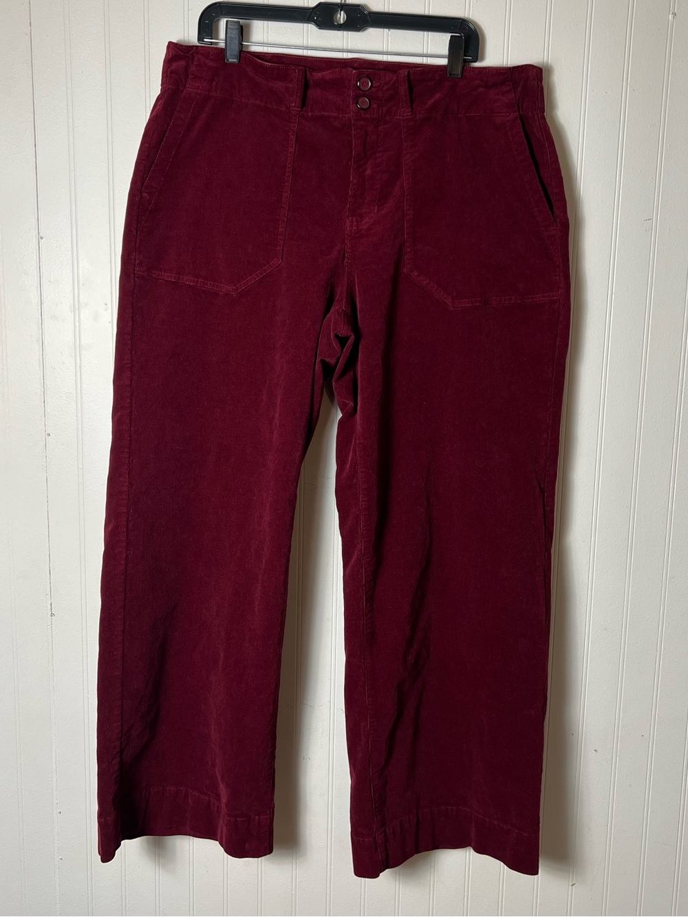 Liverpool Corduroy Women's Wide Leg Pants in Deep Red